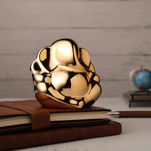 Ceramic Ganesh Statue Shiny Golden Colour For Pooja Room