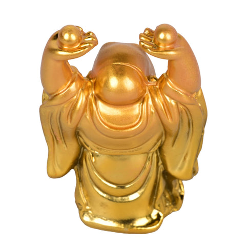 Golden Laughing Buddha Raising Hands for Wealth & Blessings 6 cm