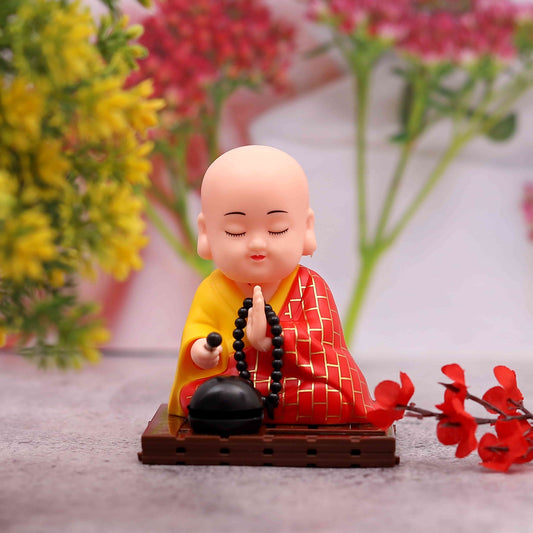 Solar Powered Moving Buddha Statue for Home and Car Dashboard